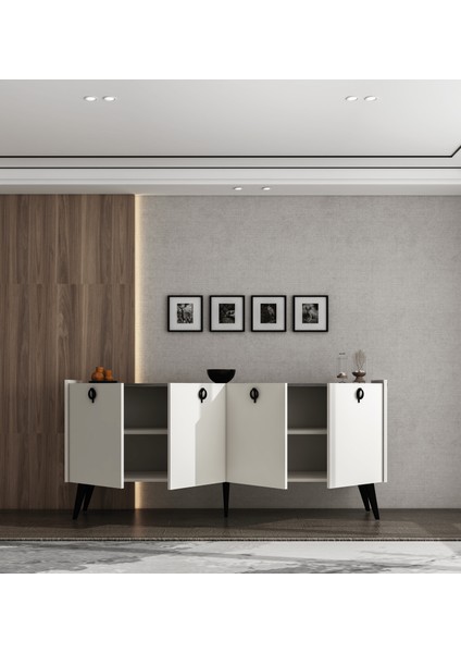 Kaya Konsol Ay Taşı(Kırık Beyaz) Mermer Desenli 180 cm Yemek Odası Ofis Salon Ünite fırsatları