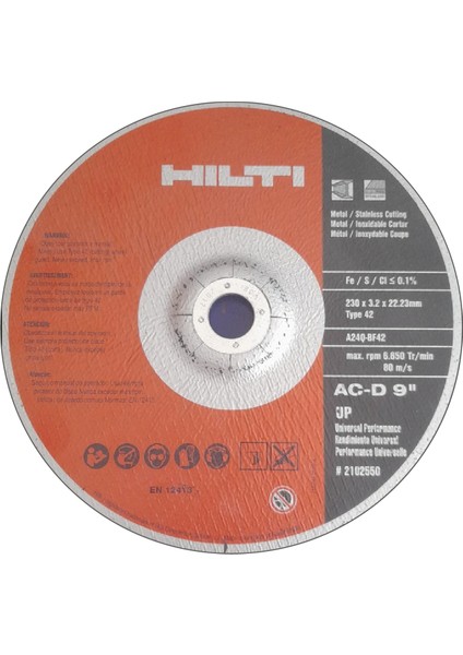 Kesici Disk Ac-D 230×3,20×22 mm(25) Up