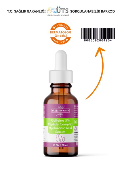 Caffeine %5 + Peptide Complex + Hyaluronic Acid %1 Serum