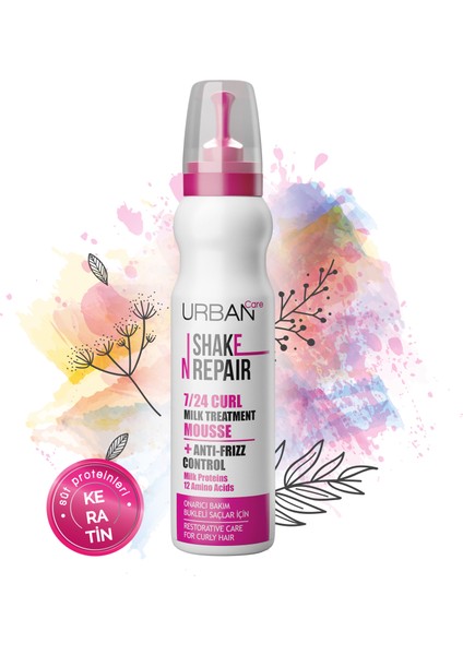 Shake N Repair 7/24 Bukleli Saçlar için Onarıcı Bakım Köpüğü - 150 ml