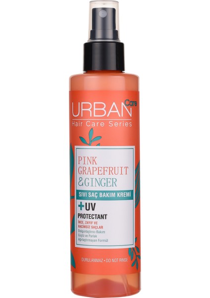 URBAN Care Pink Grapefruit&Ginger İnce Telli Saçlar Dolgunlaştırıcı Sıvı Saç Bakım Kremi-Vegan-200ML