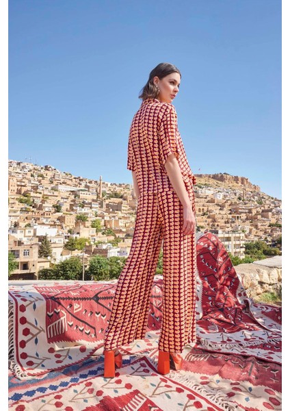 Etnik Desenli Pijama Takımı
