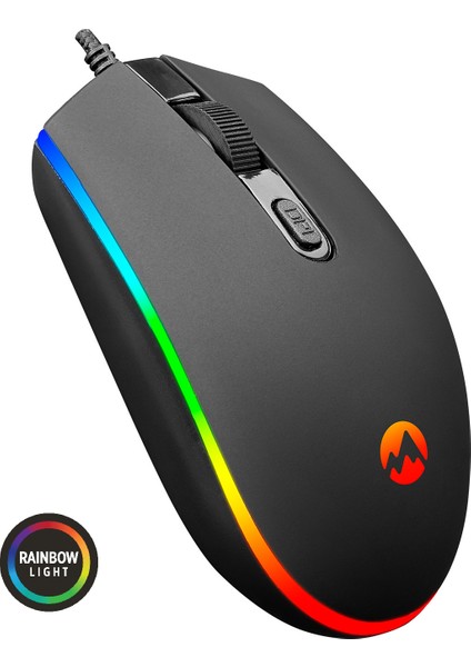 SM-GX66 USB Siyah Rgb Işık Efektli Gaming Oyuncu Mouse