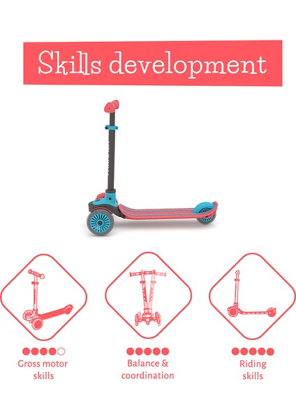 Scotti - 3 Tekerlekli Scooter - Kırmızı