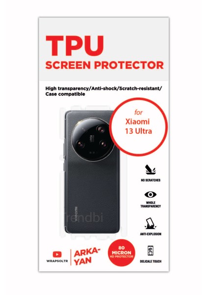 Xiaomi 13 Ultra Arka ve Yan Kaplama Köşeler Dahil Kaplayan Hd Film