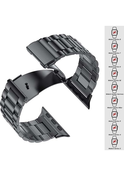 Apple Watch 42MM 44MM 45MM Watch Seri 3 4 5 6 7 Se Uyumlu Ironweft Döküm Çelik Metal Kordon fiyatları