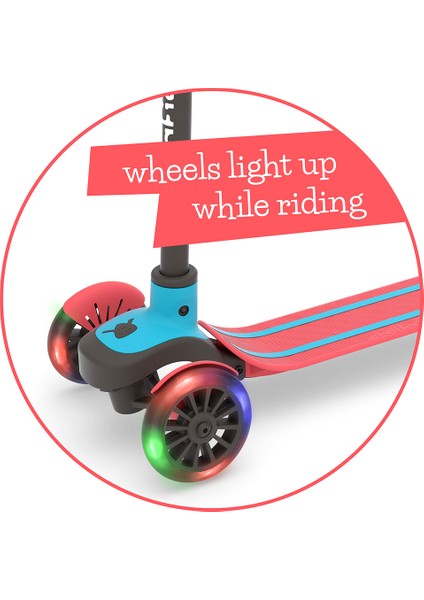 Scotti Glow - 3 Tekerlekli Işıklı Scooter - Kırmızı modelleri