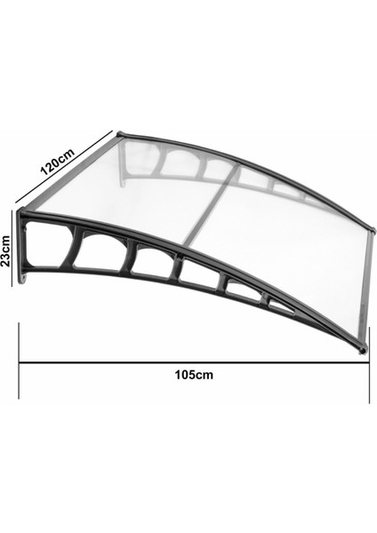 Lupın Kapı Pencere Üstü Pratik Sundurma 105X120 - Şeffaf