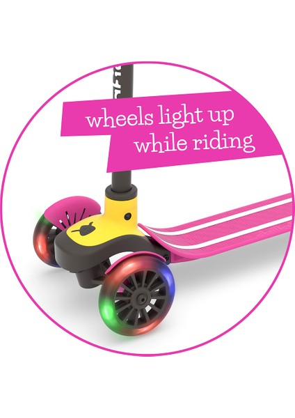 Scotti Glow - 3 Tekerlekli Işıklı Scooter - Pembe