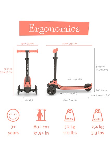 Scotti - 3 Tekerlekli Scooter - Flamingo