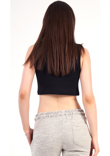 Kadın Siyah Kolsuz Crop - Atlet fiyatları