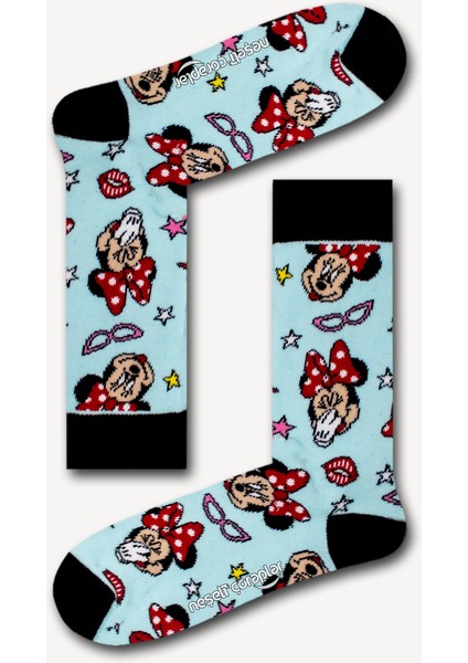 Minnie Mouse Mavi Renkli Erkek Çorap