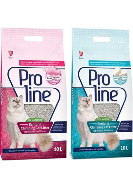 Kedi Kumu-Bebek Pudrası Kokulu + Marseille Sabunu Kokulu- 10 Lt x 2 Adet