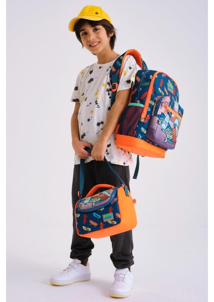 Coral High Kids Civit Neon Turuncu Kaykay Desenli 3’lü Okul Çanta Seti SET0123723