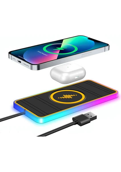 Araç Içi 15W Rgb Wireless Kablosuz Şarj AL3911