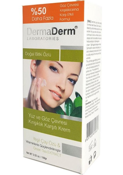 Dermaderm Yüz ve Göz Çevresi Kirisiklik Karsiti Krem 100 gr