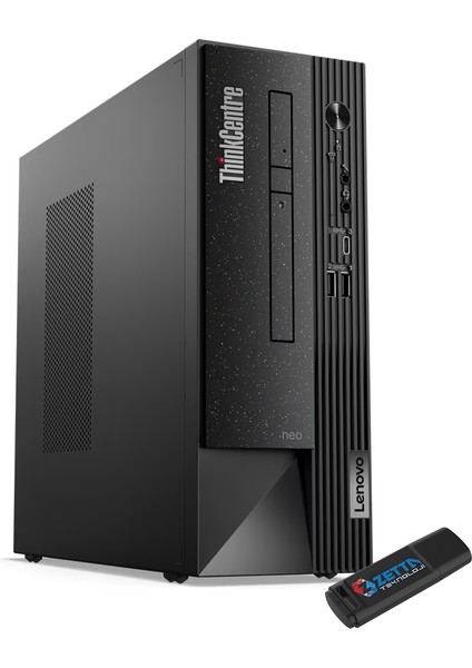 Thinkcentre Neo 50S Intel Core I5 12400 8gb 512GB SSD Windows 11 Pro 21,5" Monitör Masaüstü Bilgisayar 11T000ESTXMW01 + Zetta Flash Bellek
