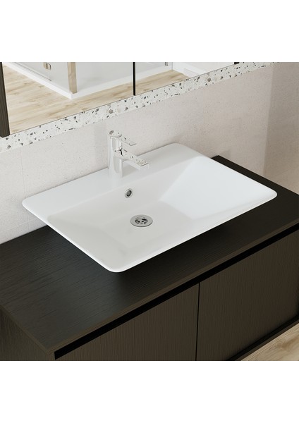 Lavabolu Ahşap Siyah Suntalam 100 cm Banyo Dolabı + Aynalı Banyo Üst Dolap + Banyo Boy Dolap fırsatları