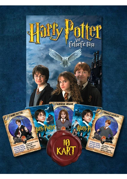 Harry Potter ve Felsefe Taşı 10 Adet Sürpriz Kart Paketi - 50 Kartlık Özel Koleksiyon Kart Serisi