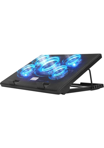 Anc-505 5*Mavi Led Fan 2*Usb 6 Farklı Kademe Ayarı 15"-17" Notebook Soğutucu Stand