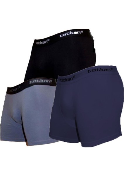3lü Erkek Modal Likralı Boxer Büyük Beden Paçalı Don