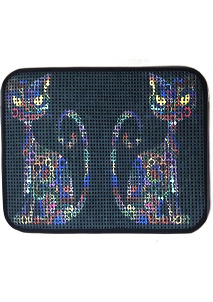 Elekli Desenli Kedi Tuvalet Önü Paspası 60 x 45 cm Yan Kediler