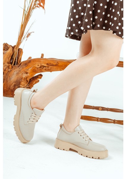 Deri Bağcıklı Günlük Rahat Kadın Oxford Casual Ayakkabı modelleri