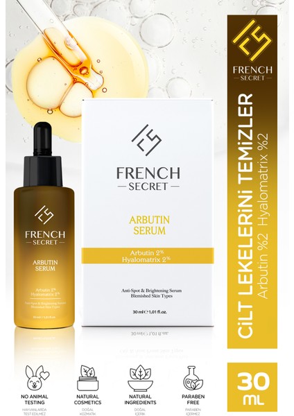 Leke Karşıtı Cilt Tonu Eşitleyici Aydınlatıcı Bakım Serumu 30 ml Arbutin %2 + Hyaluronic Acid