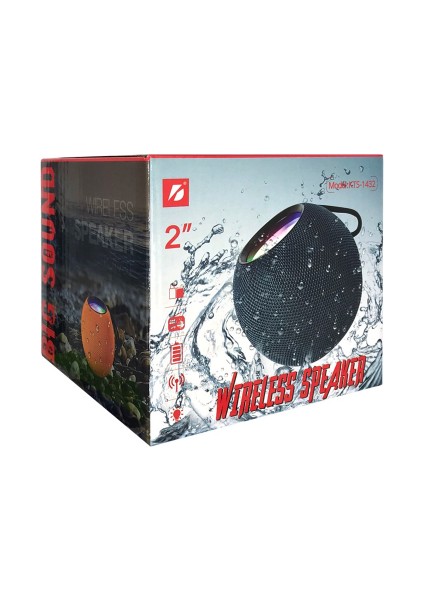 Auris KTS-1432 Rgb Işıklı 2’’ Bluetooth Hoparlör- Siyah