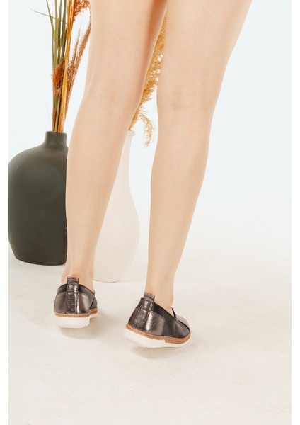 Deri Lastikli Renkli Rahat Kadın Günlük Casual Babet Ayakkabı fırsatları