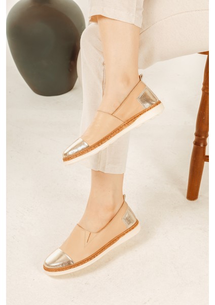 Deri Lastikli Renkli Rahat Kadın Günlük Casual Babet Ayakkabı indirimleri