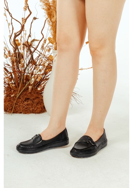 Deri Toka Detaylı Günlük Rahat Kadın Babet Casual Ayakkabı fiyatları