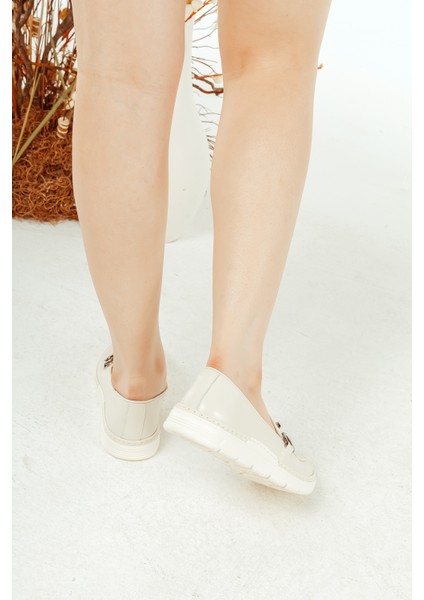 Deri Toka Detaylı Günlük Rahat Kadın Babet Casual Ayakkabı fiyatları