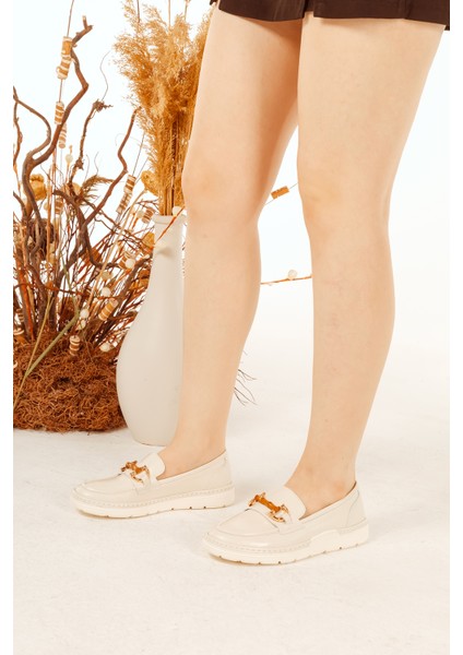 Deri Toka Detaylı Günlük Rahat Kadın Babet Casual Ayakkabı fiyatları