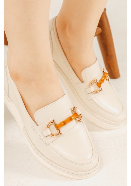 Deri Toka Detaylı Günlük Rahat Kadın Babet Casual Ayakkabı fırsatları