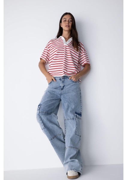 Relax Fit Çizgili Kısa Kollu Polo Tişört A8365AX23SM fiyatları