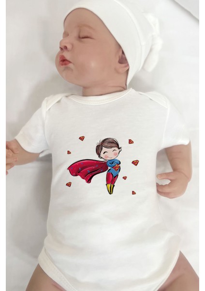 Tuğba Kuğu Organik 10'lu Interlok Hastane Çıkışı - For Baby Serisi - Superman