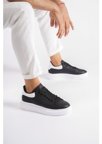 MBMCQ1000-SB Erkek Kalın Taban Siyah/Beyaz Sneaker & Spor Ayakkabı