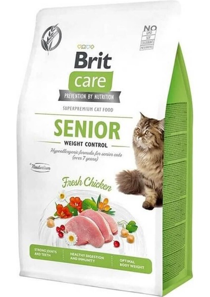 Tahılsız Senior Weight Control Tavuklu Yaşlı Kedi Maması 2 kg