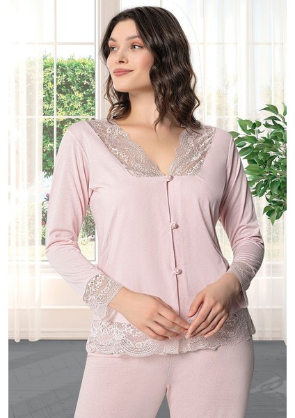 9620 Kadın Çeyizlik Dantelli Penye 6'lı Set Pudra fiyatları