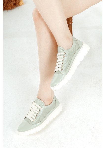 Deri Bağcıklı Rahat Kadın Günlük Casual Ayakkabı