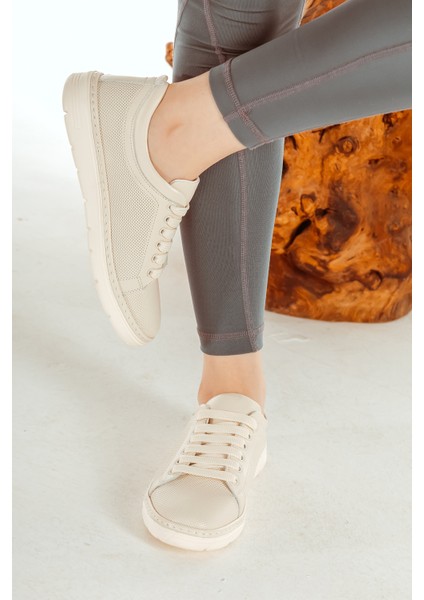 Deri Bağcıklı Eva Taban Hafif Rahat Kadın Günlük Casual Ayakkabı