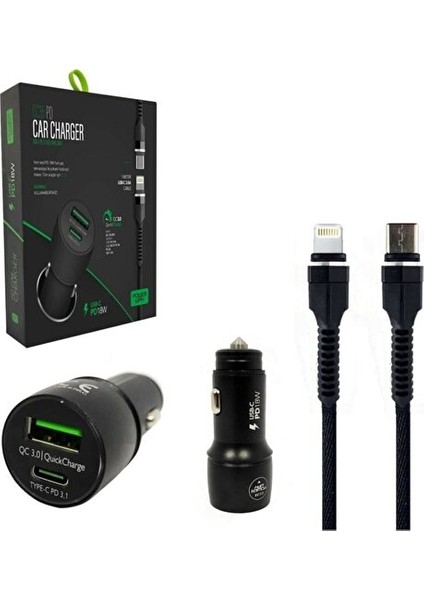 CC35 Type-Usb 18W Çakmaklık Hızlı Araç Şarjı