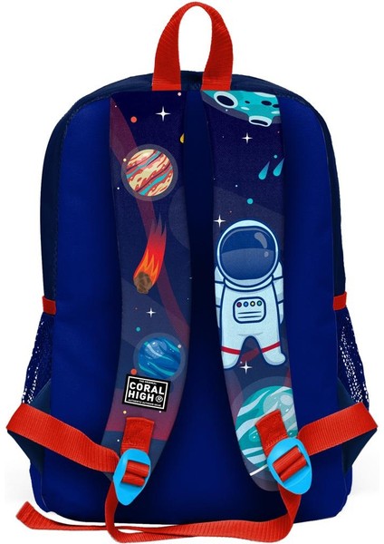 Kids Saks Mavi Astronot Desenli 3’lü