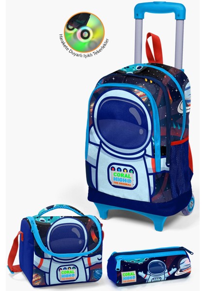 Kids Saks Mavi Astronot Desenli Çekçekli 3'lü fiyatları