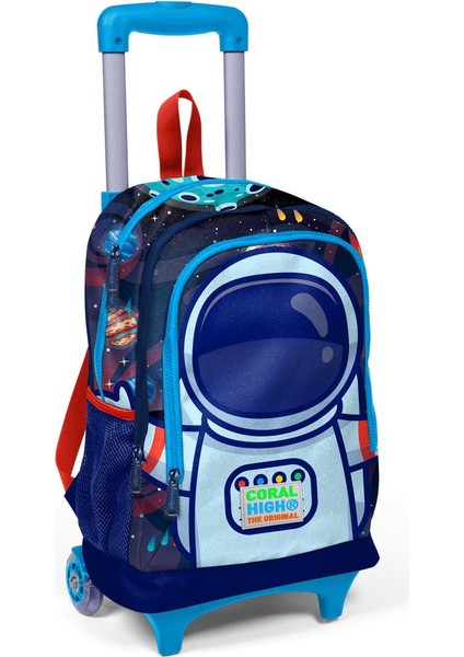 Kids Saks Mavi Astronot Desenli Çekçekli 3'lü
