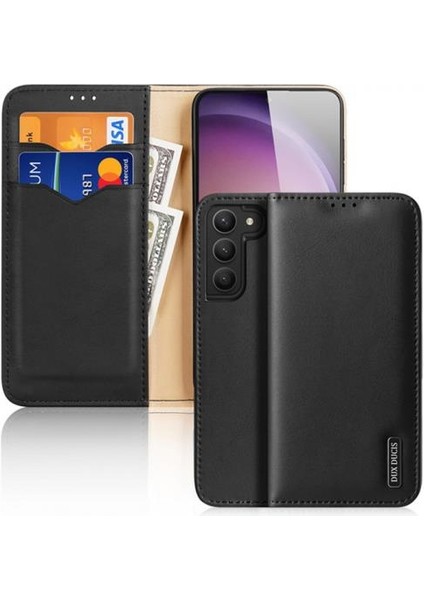 Temassız Kart Korumalı Mıknatıslı Deri Cüzdanlı Samsung Galaxy S23 Plus Kılıf 3 Adet Kart Bölmeli