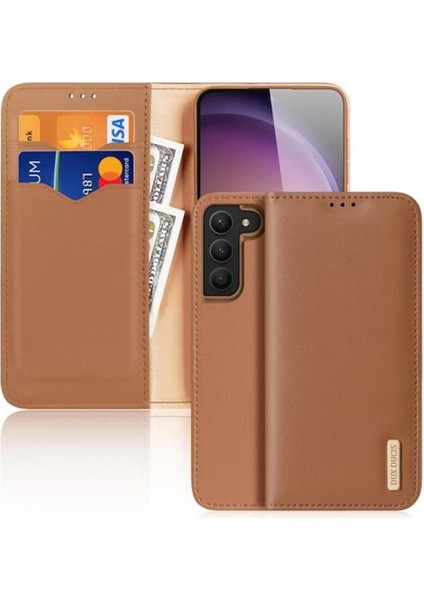 Temassız Kart Korumalı Mıknatıslı Deri Cüzdanlı Samsung Galaxy S23 Plus Kılıf 3 Adet Kart Bölmeli