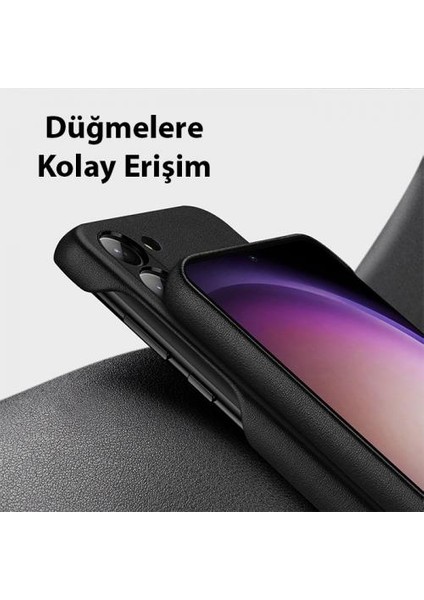 Pu Deri Parmak Izi Bırakmaz Samsung Galaxy S23 Plus Kılıf Zarif Tasarım Tam Koruma Galaxy S23 Plus Kılıf