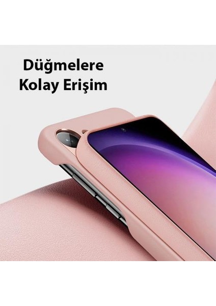 Pu Deri Parmak Izi Bırakmaz Samsung Galaxy S23 Kılıf Zarif Tasarım Tam Koruma Galaxy S23 Kılıf